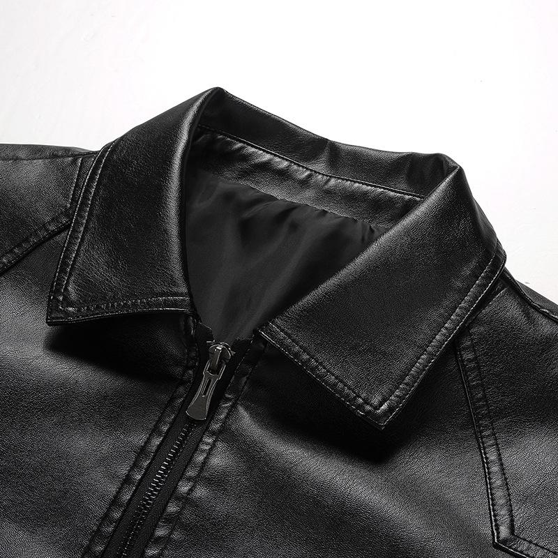 Новая мужская кожаная куртка с лацканами, мотоциклетная куртка, кожаная куртка, мужская корейская версия, свободная молодежная мужская одежда