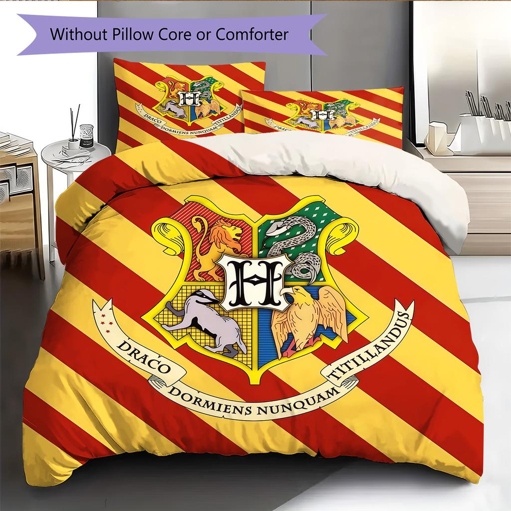 Harry Potter2 Pattern Bedding Quilt Set Home Decoration Gift (1 * duvet cover + 2 * pillowcase without core)