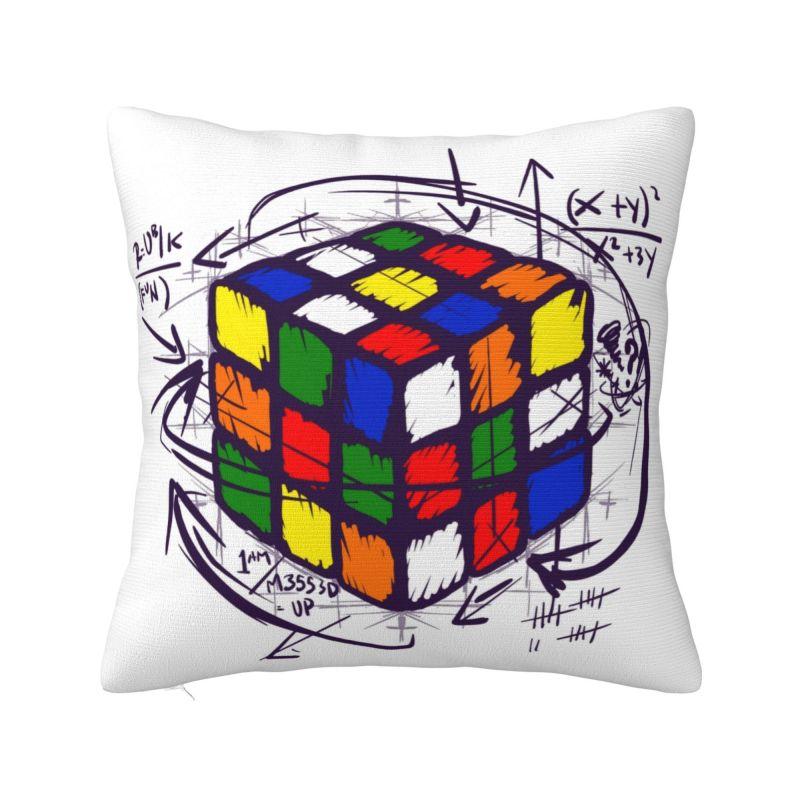 Индивидуальные Крутые Математические Кубик Рубика Rubik Rubix Игровой Куб Роскошные Наволочки Декор Спальни Для Любителей Математики Подушка в Машину