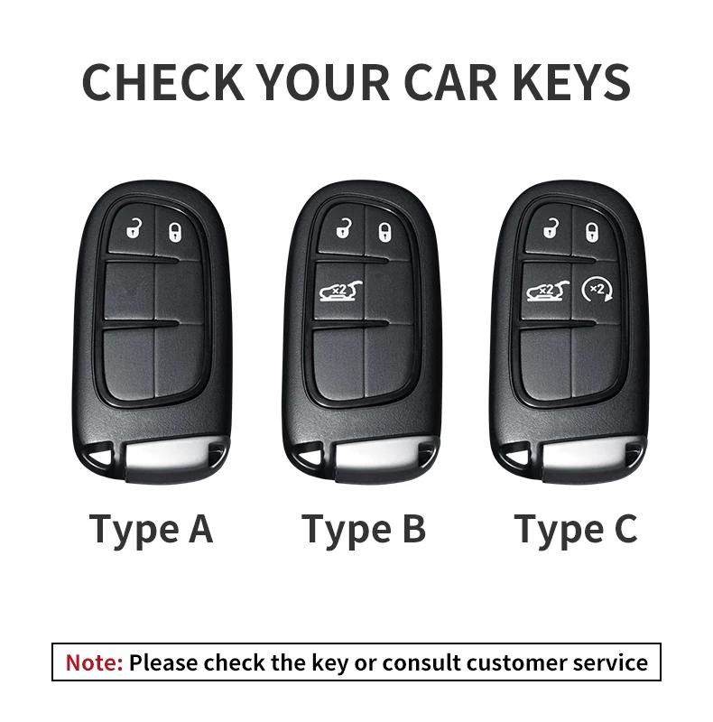 Leather Car Key Case Cover Shell For Jeep Chrysler 300 200 Dodge Charger Grand Cherokee Wrangler Compass Renegade For Fiat 500X