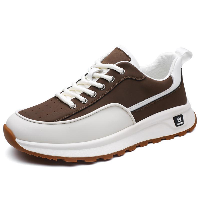 New Shoes for Men  Leather Casual Shoes Fashion Leisure Sport Shoes Street Cool Lace-up Leather Sneaker