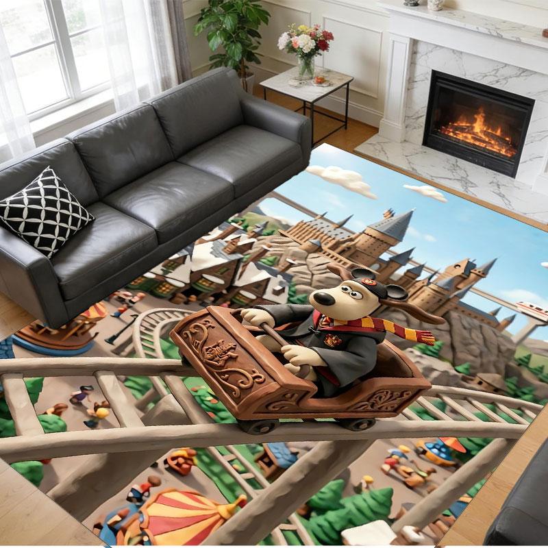 Crystal Velvet Rug Soft Non Slip Indoor Floor Mat Home DecorWallace & Gromit