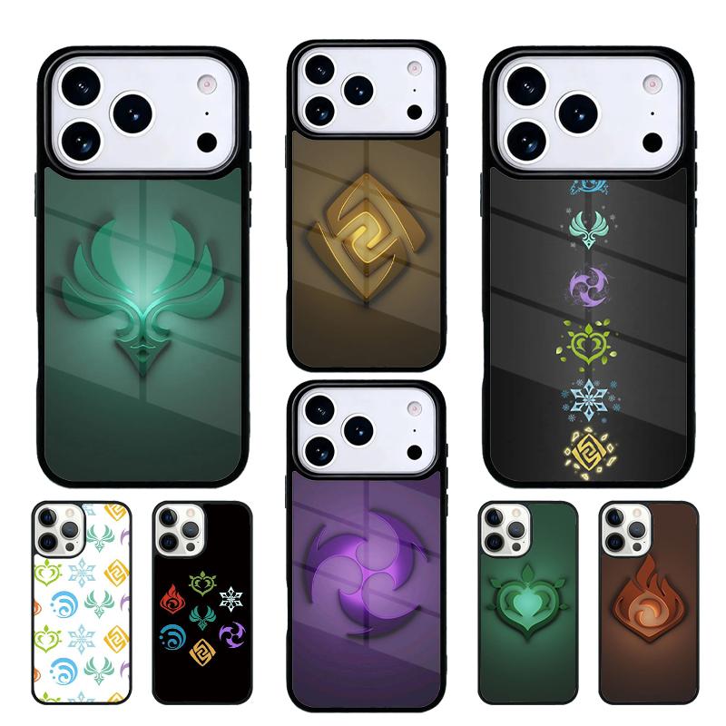 Genshin Impact Elements phone case cover Compatible with for IPhone 17air 16e 15 14 13 12 11Pro Max 17 Air