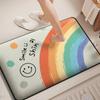 Thickened Bathroom Absorbent Floor Mat Cartoon Flannel Dirt-resistant Toilet Mat Shower Room Non-slip Foot Mat