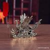 1Pcs Brass Phoenix Statue Auspicious Spreading Wings Desktop Hand Piece for Tea Ceremony Decor and Gift