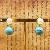 Винтажные французские серьги с бирюзой и жемчугом для женщин