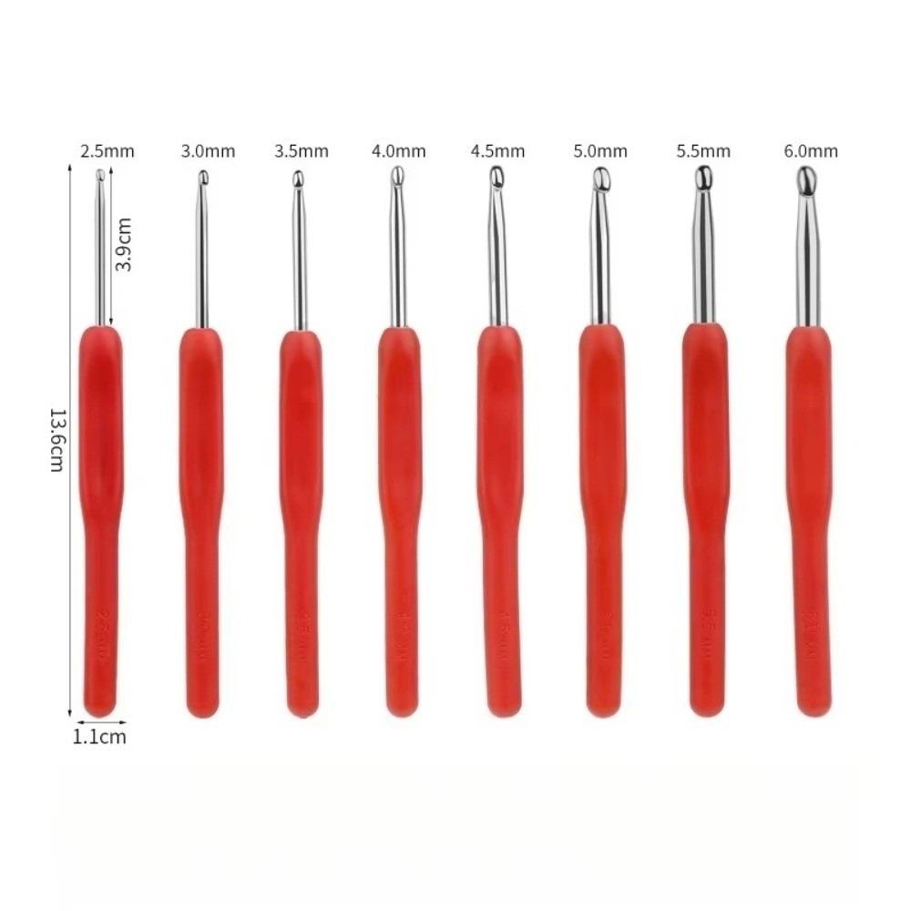 8 Pieces Crochet Hooks 2.5-6.0mm Sizes Yarn Needles Set New Knitting Needles For Crochet Amigurumi