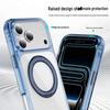 Прозрачный чехол для iPhone 17 Pro Max с магнитной подставкой, вращающейся на 360°, и противоскользящей защитой краев