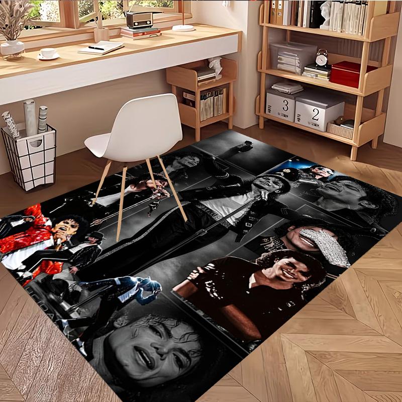 Michael Jackson Print Rug, Washable Floor Carpet, For Entryway Dorm Laundry Room Office Study, Home Decor Birthday Christmas Gift