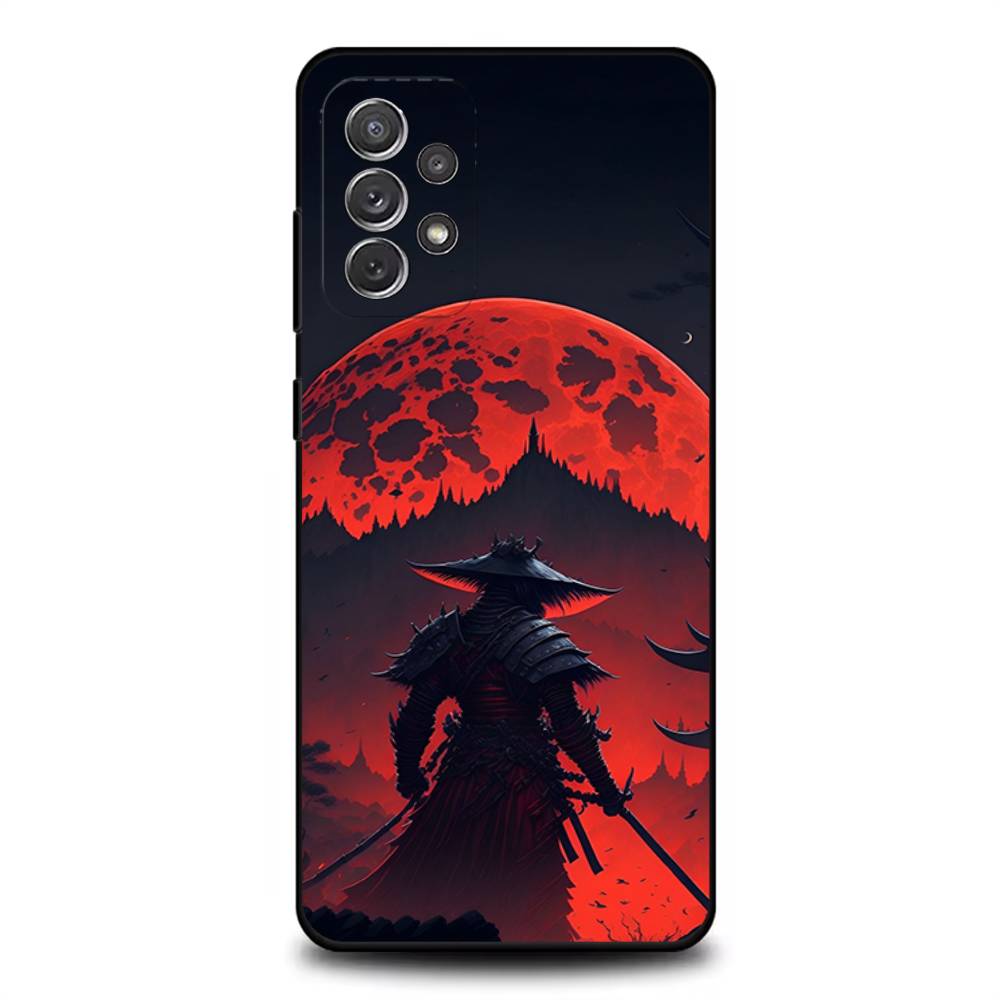 Японский Бусидо Самурай Чехол для Телефона Для Samsung S 25,24,23,22,30,21,10,9,Ultra,Plus,Lite,FE,4,5G Черный Мягкий Чехол