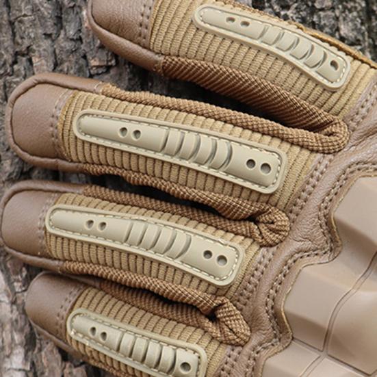 1 Pair Tactical Gloves with Fastener Tape Non-Slip Wear Resistant Touch Screen Outdoor Camping Protective Full-Finger Gloves