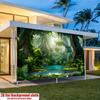 Tropical Jungle Adventure Party Banner, Polyester Backdrop for Home Room Wall Decor