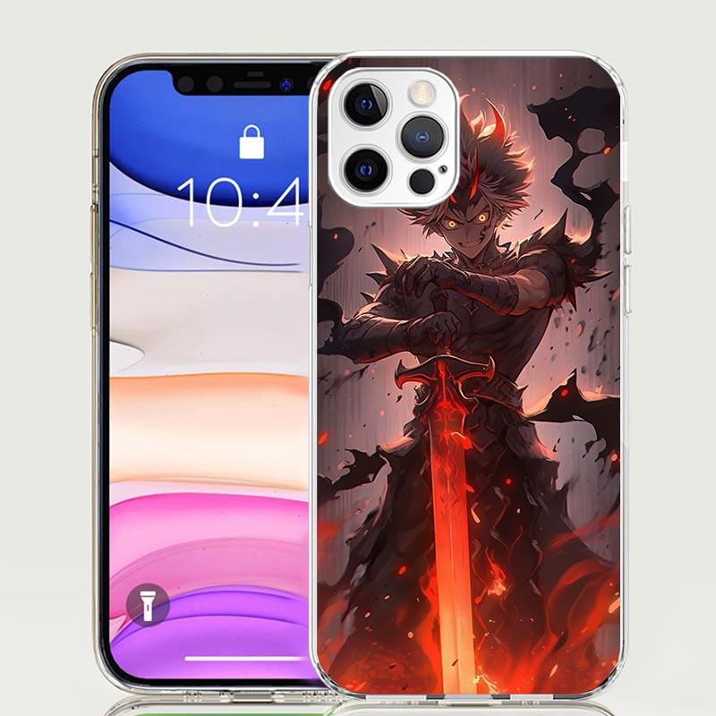 Черный чехол для телефона с аниме-рисунком 'C-Clovers' для iPhone 18 17 Air 16 15 Plus 11 14 Pro Max 13 Mini 12 7 8 + SE Арт-узор Индивидуальная обложка 17