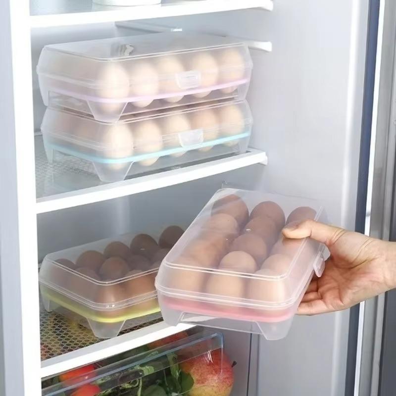 6/15 New Grid Eggs Refrigerator Eggs Storage Box Case Food Storage Container Accessories Kitchen Household Plastic Storage Tools