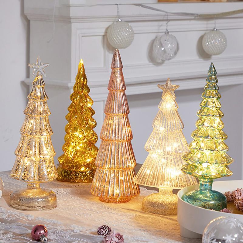 Glowing Christmas Tree Light Christmas Ornament Luminous Desktop Decoration Led Night Light Party Xmas Decor Festival Gift