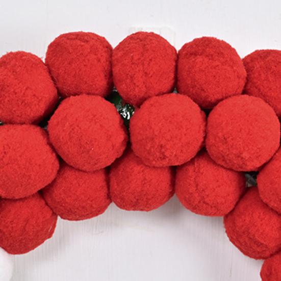 Christmas Wreath Plush Balls Bright Colors Lightweight Festive Atmosphere Wreath Holiday Season Decoration