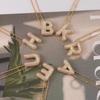 Золотая цепочка с подвеской-буквой из кубического циркония Монограммная цепочка Цепочка с буквой-шариком Подарки для женщин
