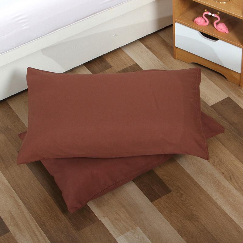 Solid Color Pillowcase 1pcs Pillowcase Pillow Core Cover Single Student Dormitory Brushed Comfortable and Breathable
