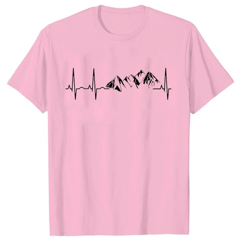 Мужская одежда Новинка Горный Heartbeat Pulse Line Футболка Футболки с рисунком для скалолазания и пешего туризма Футболка с коротким рукавом ко Дню отца Мужская