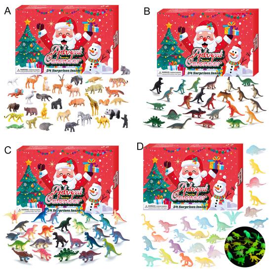 Рождественский адвент-календарь с 24 фигурками животных, ежедневный обратный отсчет до Рождества для детей, интерактивное развлечение для родителей и детей, коллекция подарков