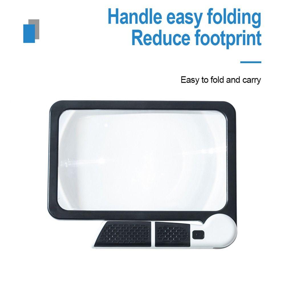 48 LEDs Magnifying Glass Cold and Warm Lights Reading Magnifying Glass  For Seniors Reading