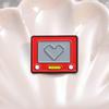Geometric Red Decorative Heart Brooch With Fun Cartoon Design For Lovers Fashion