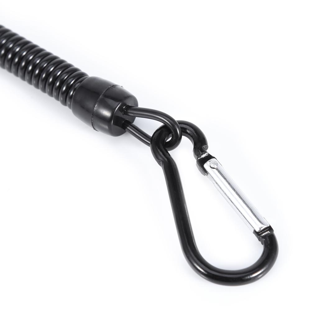 5Pcs Retractable Fishing Lanyards Boating Ropes With Buckle Tackle Secure Accessories Black