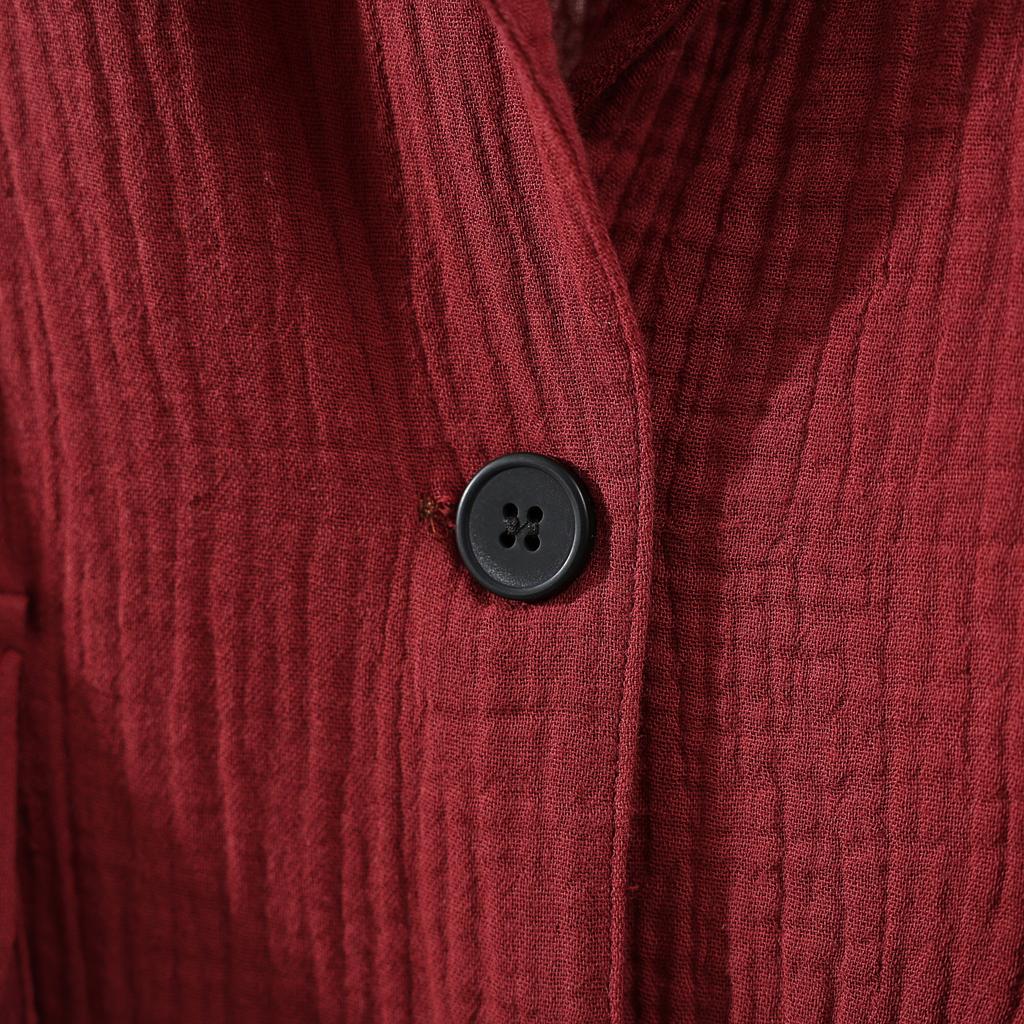 Dimanaf 2025 Plus Size Women New Autumn Linen Basic Jacket Casual Coat Solid Oversize Fashion Long Sleeve Vintage Loose Tops