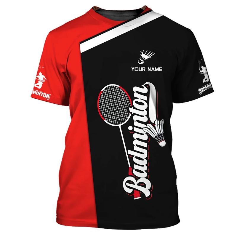 Fashion Badminton Pattern T Shirt Men Kids Summer Sports Short Sleeve Tops 3D Printed Tee Shirts Tracksuit Round Neck T-shirt