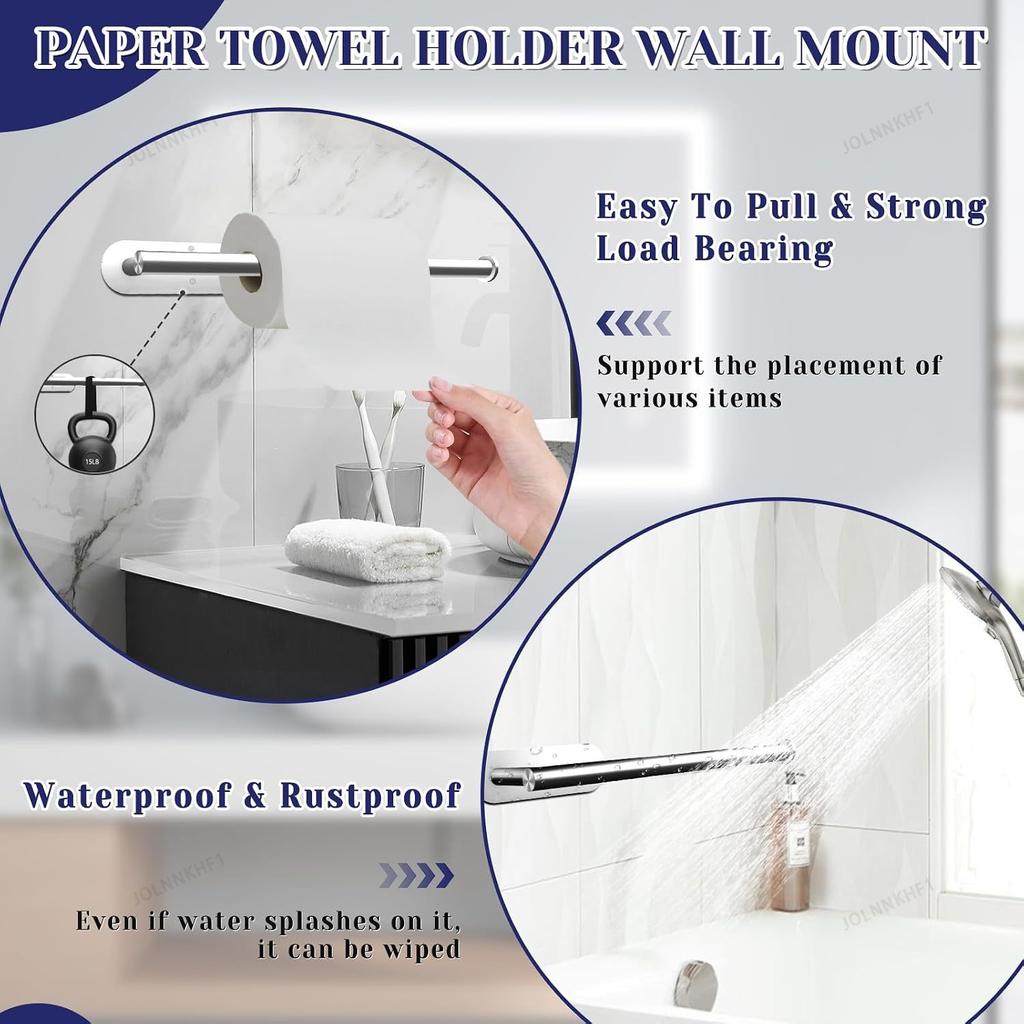 Xiaomi Stainless Steel Paper Towel Holder Self Adhesive or Drilling Toilet Paper Holder Easy To Install for Kitchen, Bathroom, Sink