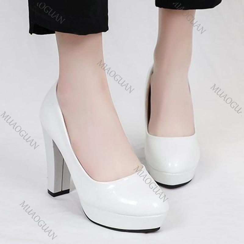 Fashion Women Pumps Shoes Pointed Toe High Heels PU Leather Shallow Slip-On Round Toe Casual Wedding Party Derss Solid Heels Women Shoes