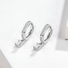 S925 Sterling Silver Simple Zircon Love Earrings Fashionable Versatile Shining Ear Buckle Spot