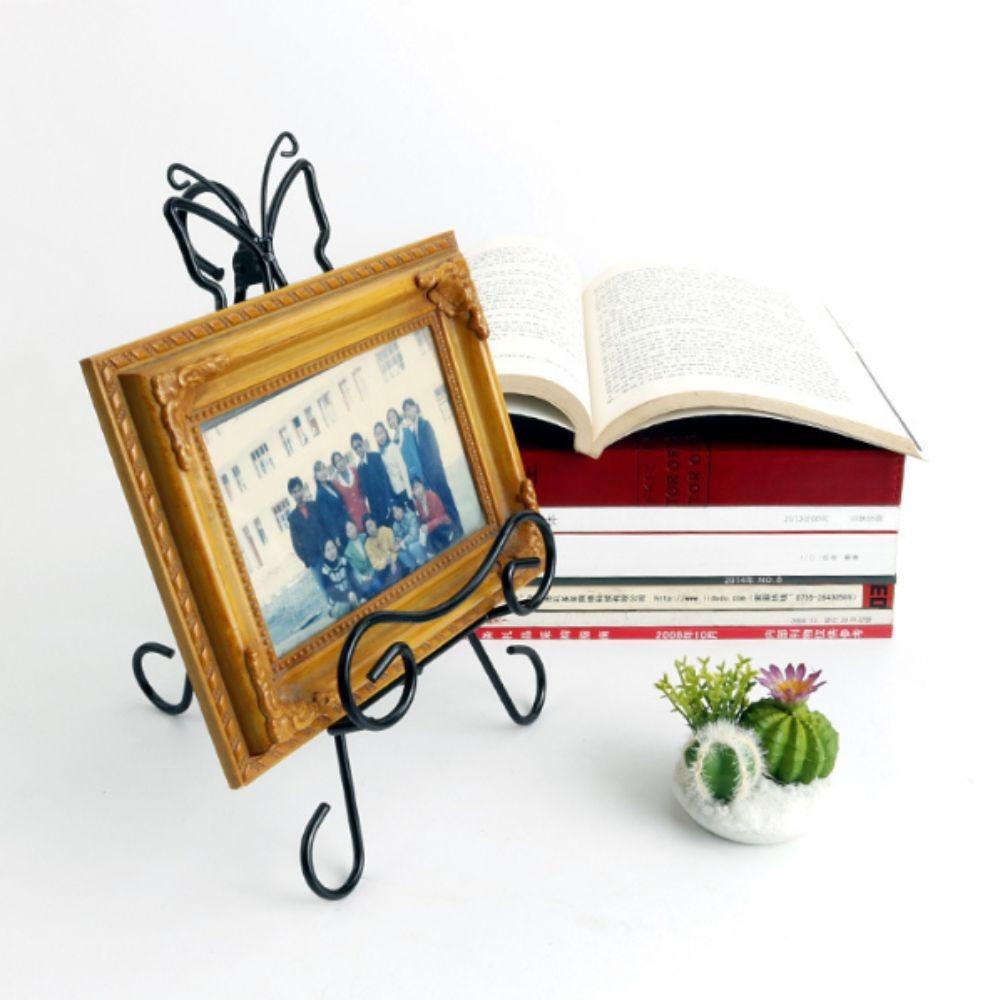 Metal Photo Frame Stand Black Tabletop Picture Bracket Medal Display Holder Collection Display