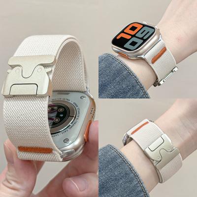 Для Apple S10 Нейлоновый Эластичный Ремешок Apple Watch9/8/7 Ultra Парашютная Пряжка Браслет