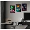3Pcs Halloween Neon Bathroom Wall Art Tropical Ghost Dying To Relax Painting Picture Wall Decor Fashion Funny Gothic Ghost Toaster Poster Print