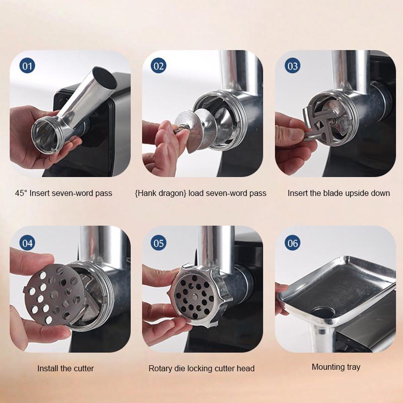 Бытовая электрическая мясорубка Настольная мощная мясорубка Кухонная пищевая промышленность Машина для набивки колбас