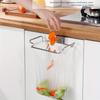 1pc Stainless Steel Kitchen Garbage Rack, Cabinet Door Garbage Bag Holder