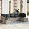 VidaXL 7-piece Garden Sofa Set with Light Grey Cushions In Poly Rattan 3355881