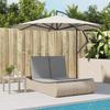 VidaXL Chaise longue double avec coussins beige résine tressée, transat, lit de jour d'extérieur, lit de jour de jardin, lit 368093