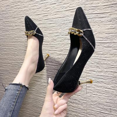 Элегантные туфли на высоком каблуке цвета шампанского, женские, изящный каблук, 2024, новая обувь для невесты, вечернее платье, дизайн для вечеринки, чувственность, одинарные туфли