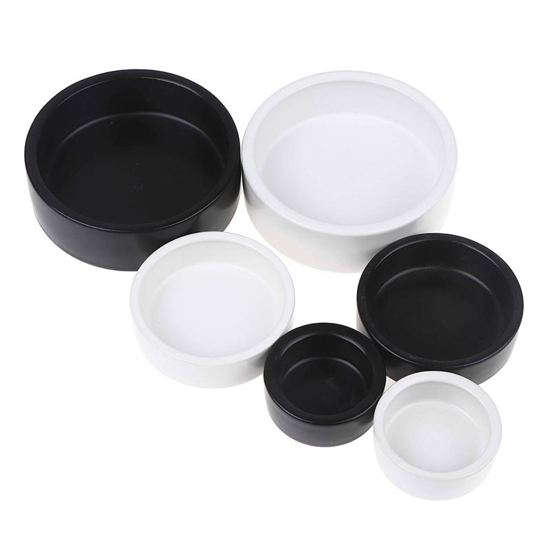 Reptile Food Bowl Anti-Escape Ceramic Feeder Dish Black White Reptile Water Bowl For Hermit Crab Gecko Chameleon Corn Snake