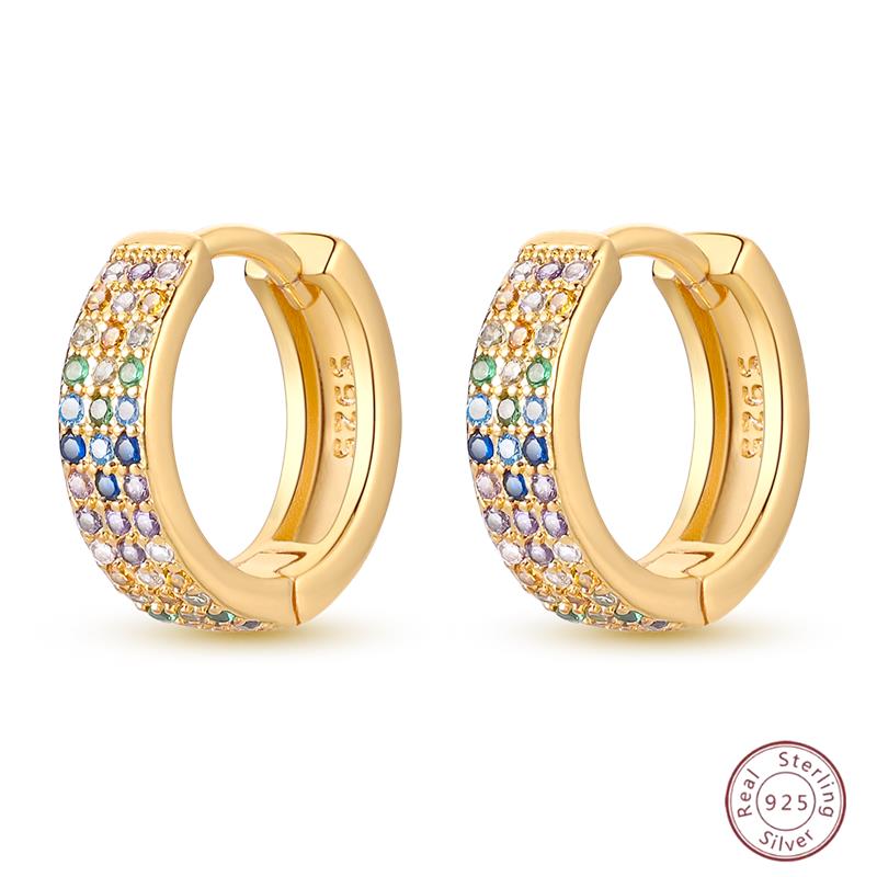 Серьги-кольца из серебра 925 пробы, минималистичные, золотые, круглые, модные, с застежкой-пряжкой с цирконием, свадебные украшения, подарок для женщин