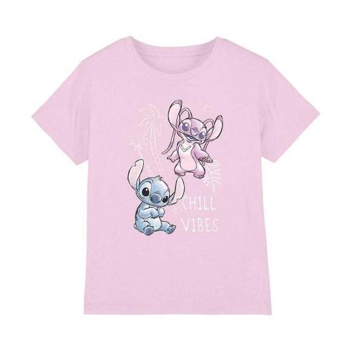 Lilo & Stitch Girls Chill Vibes Stitch & Angel Sketch T-Shirt