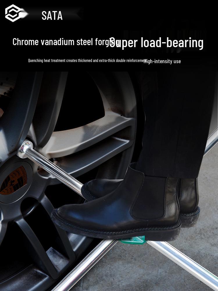 SATA Cross Tire Wrench: Efficient Car Repair Tool for Easy Tire Removal