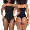 Strapless Thong Bodysuit Shapewear for Women Tummy Control Seamless Sleeveless Body Shaper Waist Trainer Slimming Underwear Sculpt Leotards Tank Tops