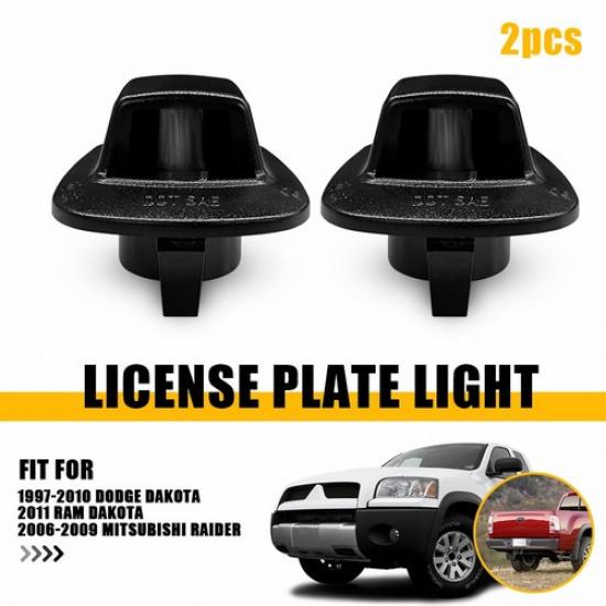 2X Black Light Housing License Plate Assembly Fit 1997-2010 Dakota Dodge Pickup