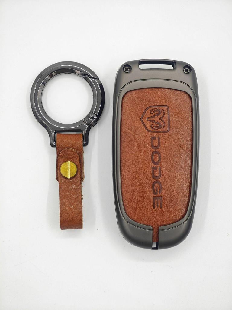 Кейс для ключа Dodge: Металлический защитный чехол и сумка из натуральной кожи для Journey, Caliber, Avenger