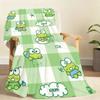 Kawaii K-Keroppi-I Chibi Blanket Soft Throw Blanket for Home Bedroom Bed Sofa Picnic Travel Office Rest Cover Blanket Gift