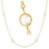 [Q3980] - Gold Plated Necklace 'Sissi' White Gold - 45 Cm 4 Mm (crystal)