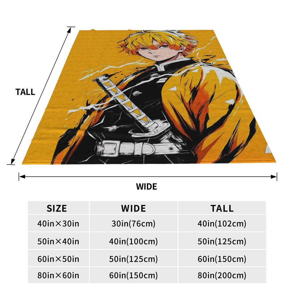 Фланелевый плед Demon Slayer Kimetsu No Yaiba Японский Агацума Зеницу Аниме Одеяла Мягкое покрывало для кровати Дом Путешествия